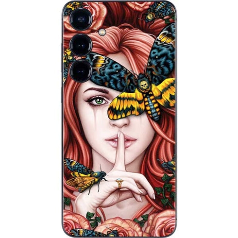 Gothic Woman and Death Moth Butterflies by Sarah Richter Galaxy S25 Skin